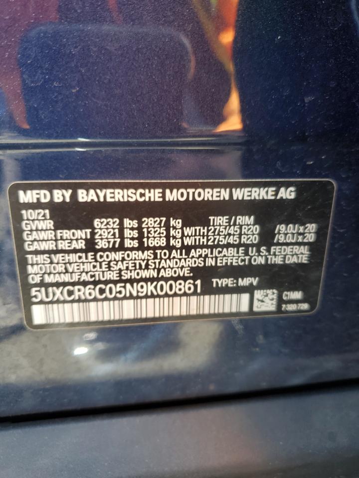 5UXCR6C05N9K00861 2022 BMW X5 xDrive40I