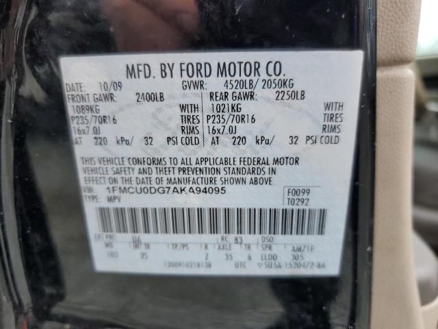 2010 Ford Escape Xlt VIN: 1FMCU0DG7AKA94095 Lot: 54900274