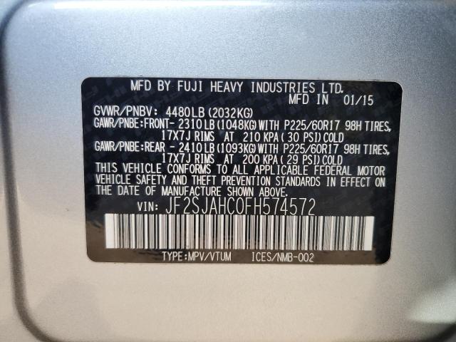 2015 Subaru Forester 2.5I Limited VIN: JF2SJAHC0FH574572 Lot: 54158434
