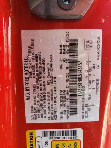 2020 Ford Mustang VIN: 1FA6P8TH0L5146157 Lot: 54443744