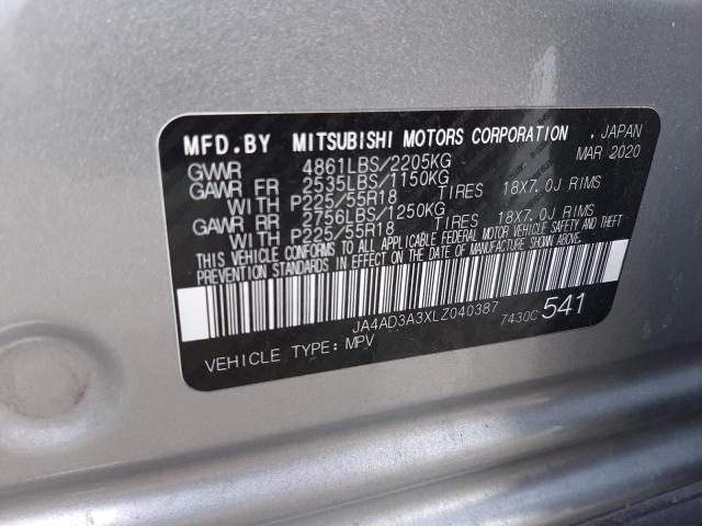 JA4AD3A3XLZ040387 | 2020 Mitsubishi outlander se