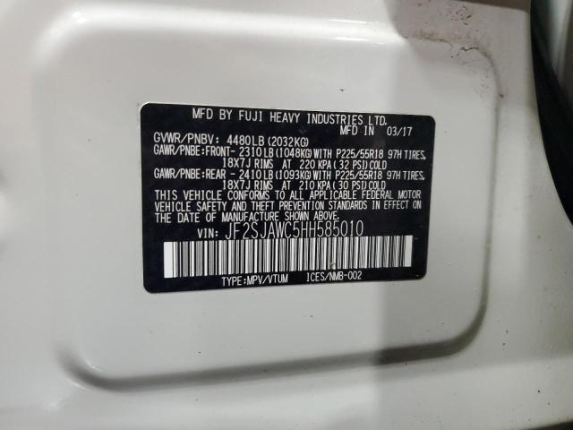 2017 SUBARU FORESTER 2 - JF2SJAWC5HH585010