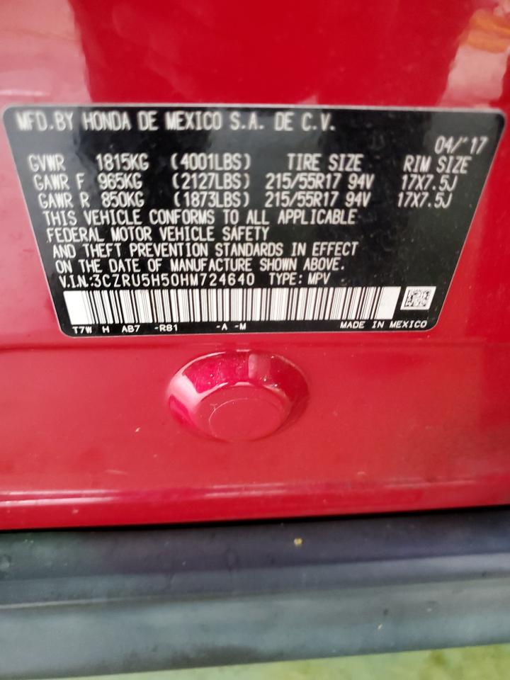 3CZRU5H50HM724640 2017 Honda Hr-V Ex