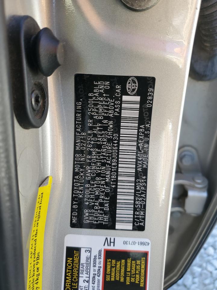 4T1BD1EB9JU064430 2018 Toyota Avalon Hybrid