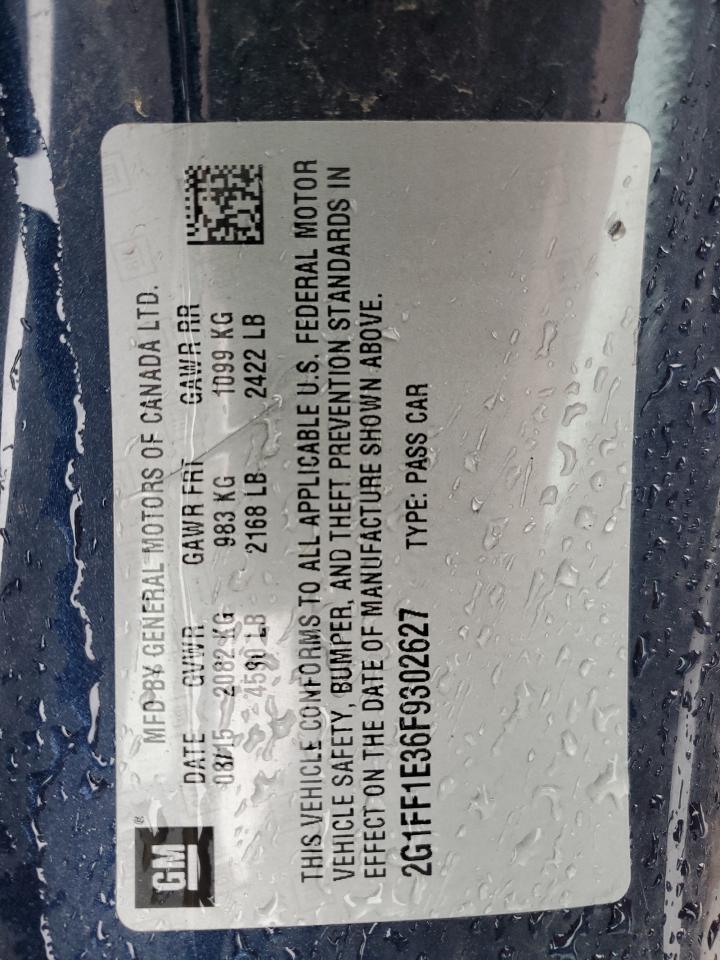 2G1FF1E36F9302627 2015 Chevrolet Camaro Lt