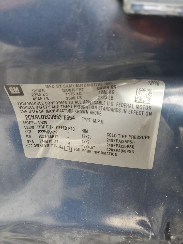 2CNALDEC9B6316654 2011 Chevrolet Equinox Lt