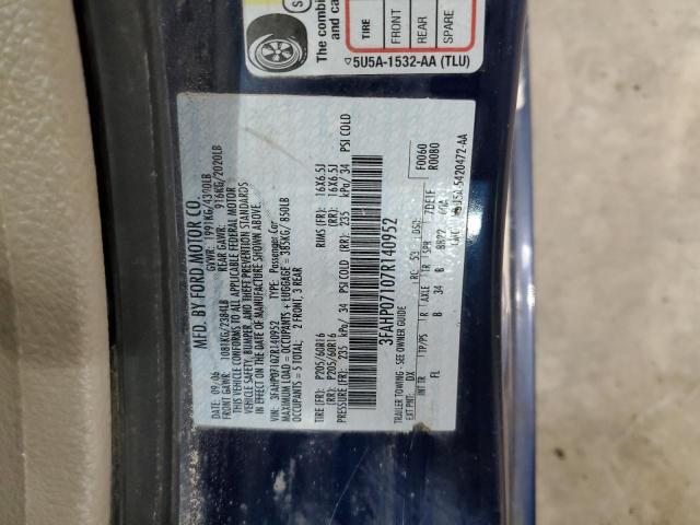 2007 Ford Fusion Se VIN: 3FAHP07107R140952 Lot: 53954654