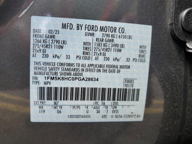 2023 Ford Explorer Platinum VIN: 1FM5K8HC0PGA28634 Lot: 54130794