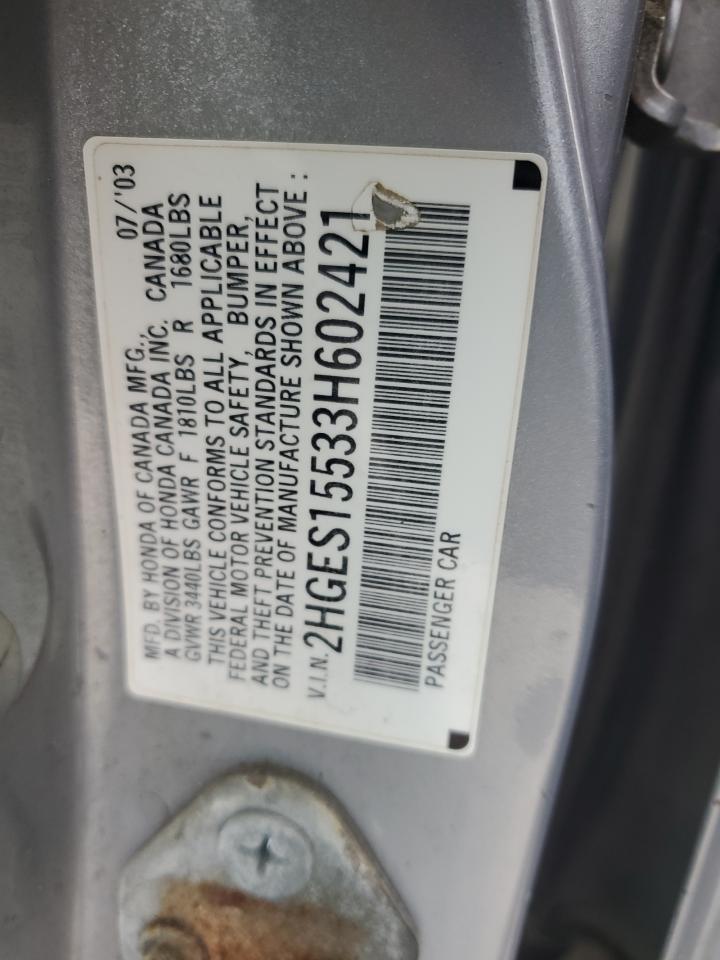 2HGES15533H602421 2003 Honda Civic Lx