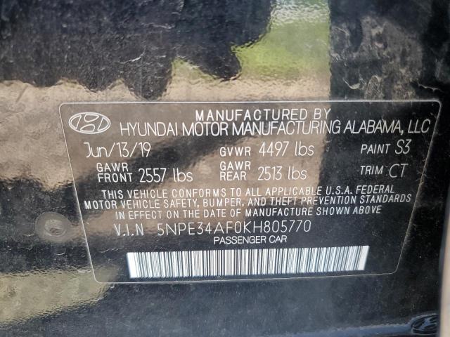 2019 Hyundai Sonata Limited VIN: 5NPE34AF0KH805770 Lot: 55390684