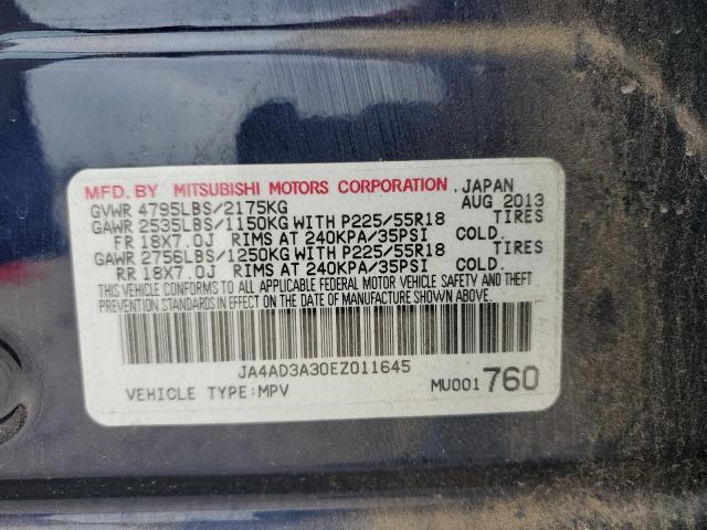 2014 Mitsubishi Outlander Se VIN: JA4AD3A30EZ011645 Lot: 53797374