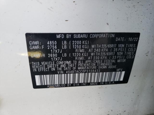 2023 Subaru Outback Premium VIN: 4S4BTACC0P3128433 Lot: 56685004