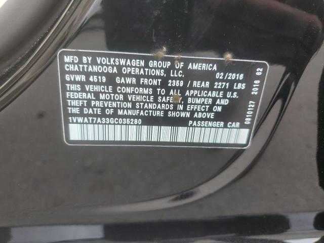 2016 VOLKSWAGEN PASSAT S - 1VWAT7A33GC035280