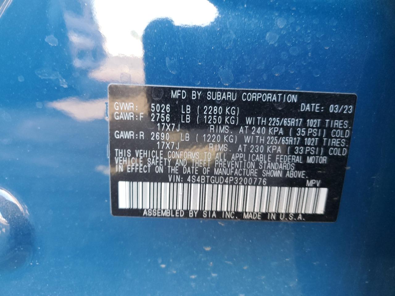 4S4BTGUD4P3200776 2023 Subaru Outback Wilderness