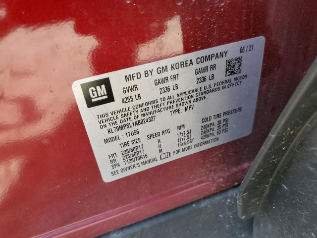 2022 Chevrolet Trailblazer Lt VIN: KL79MPSL1NB024327 Lot: 55515574