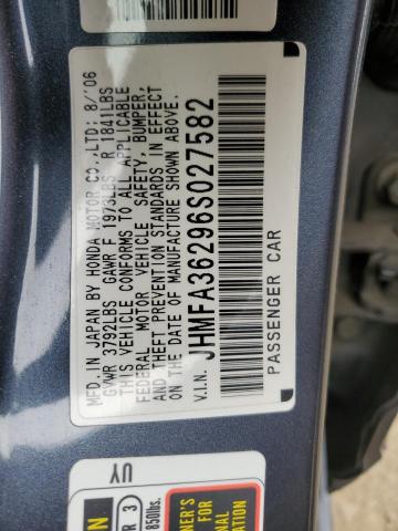 JHMFA36296S027582 2006 Honda Civic Hybrid