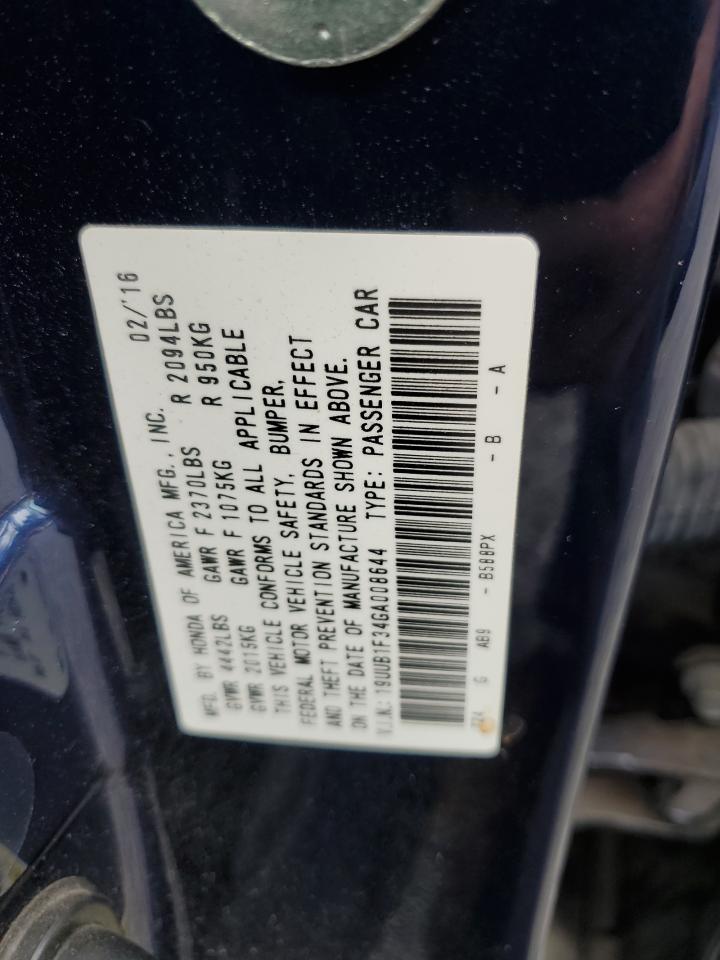 19UUB1F34GA008644 2016 Acura Tlx