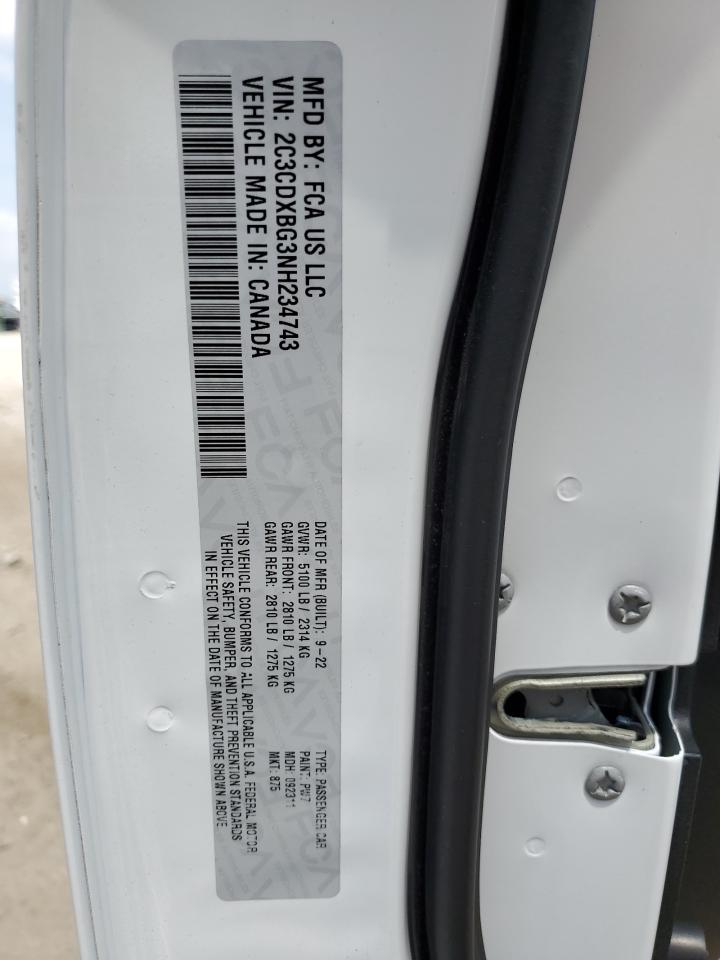 2C3CDXBG3NH234743 2022 Dodge Charger Sxt