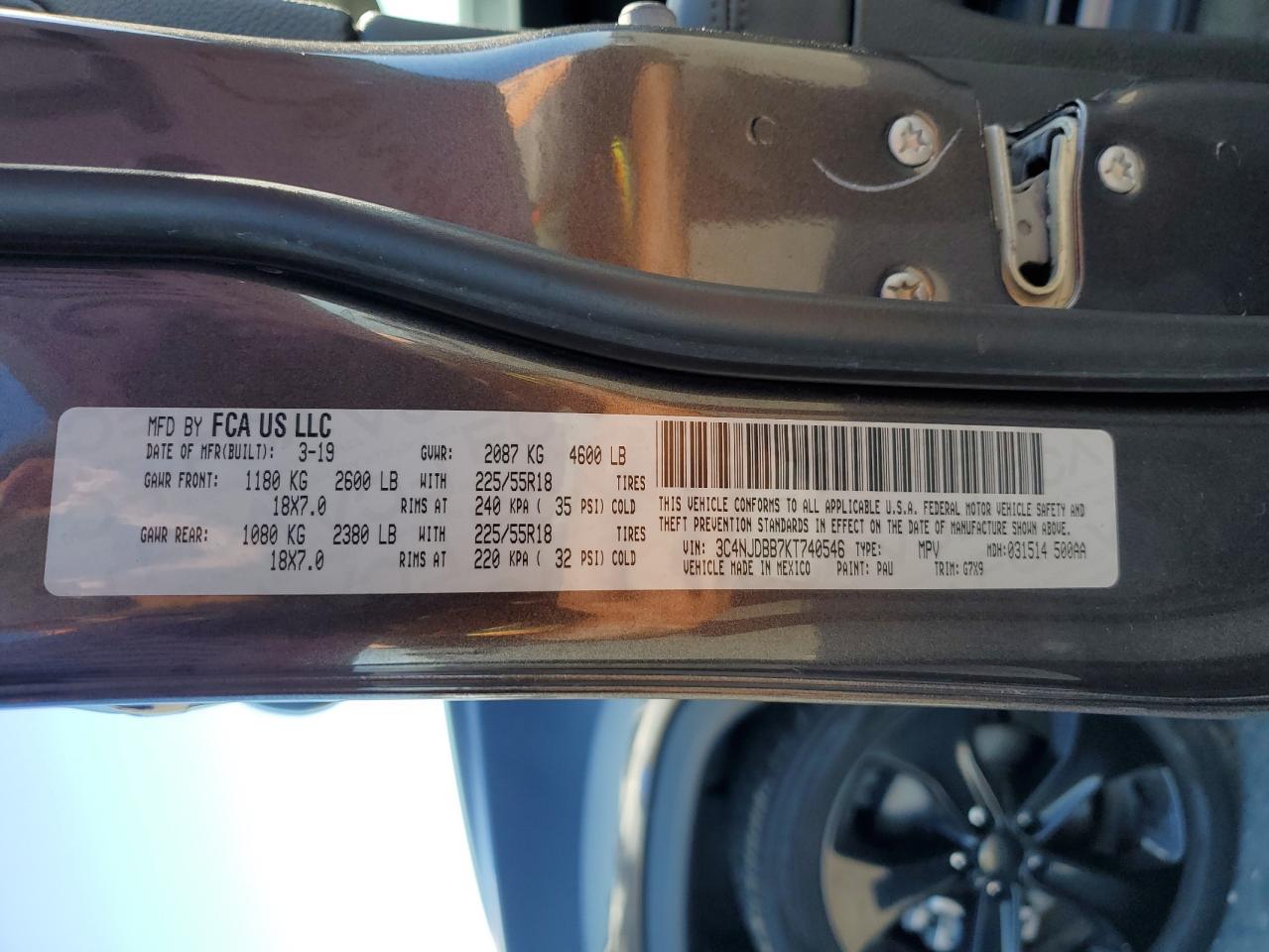 3C4NJDBB7KT740546 2019 Jeep Compass Latitude