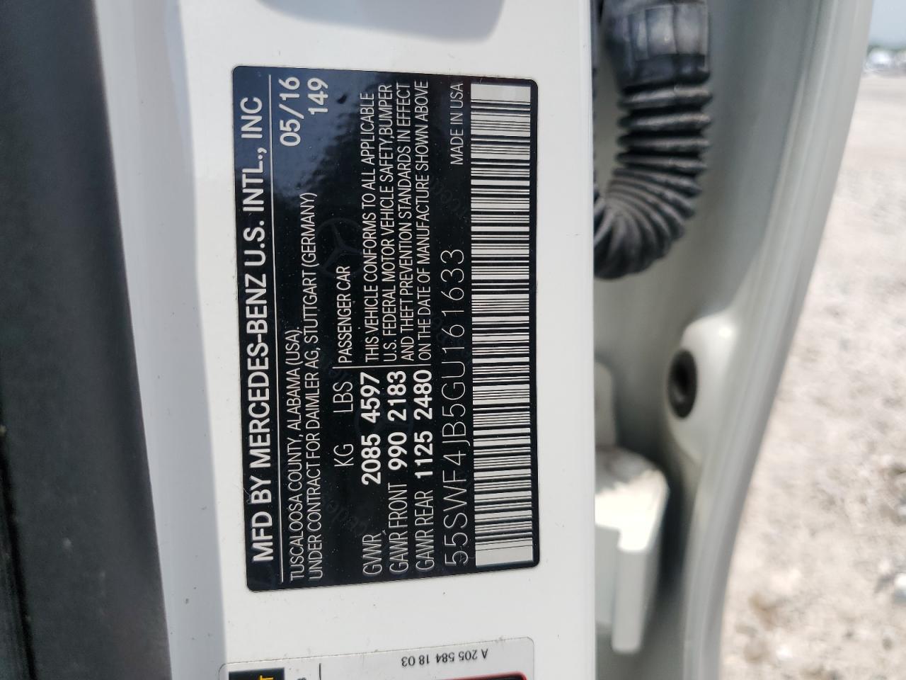 55SWF4JB5GU161633 2016 Mercedes-Benz C 300