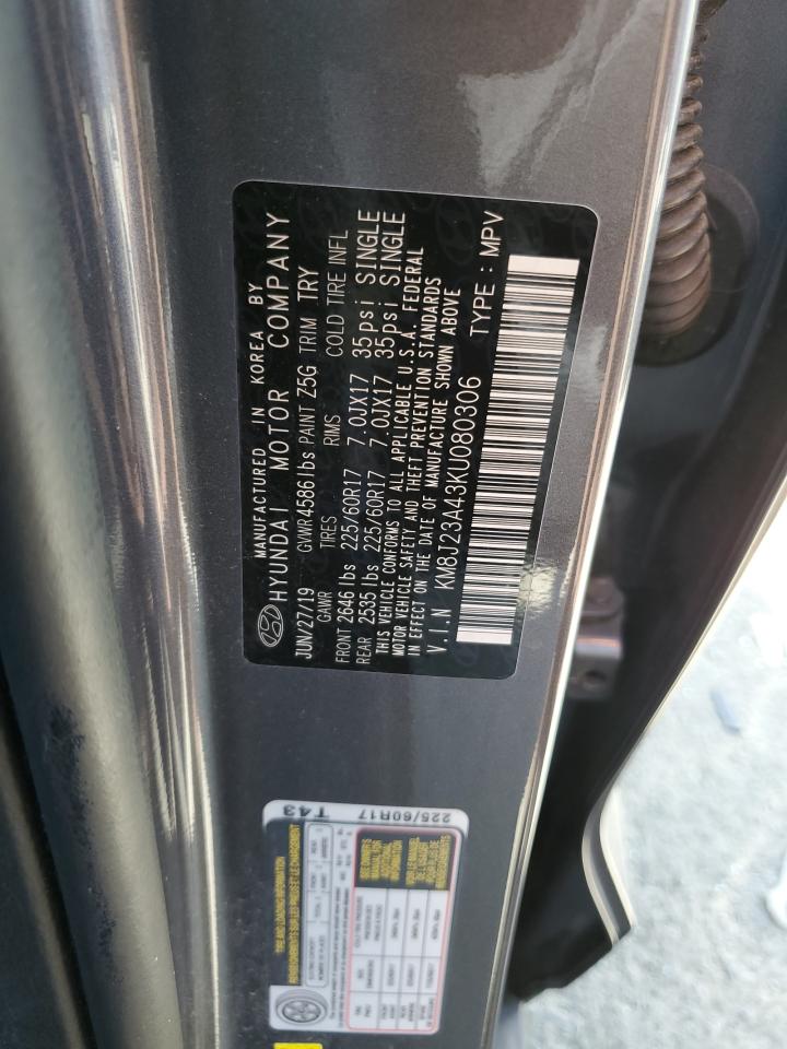 KM8J23A43KU080306 2019 Hyundai Tucson Se