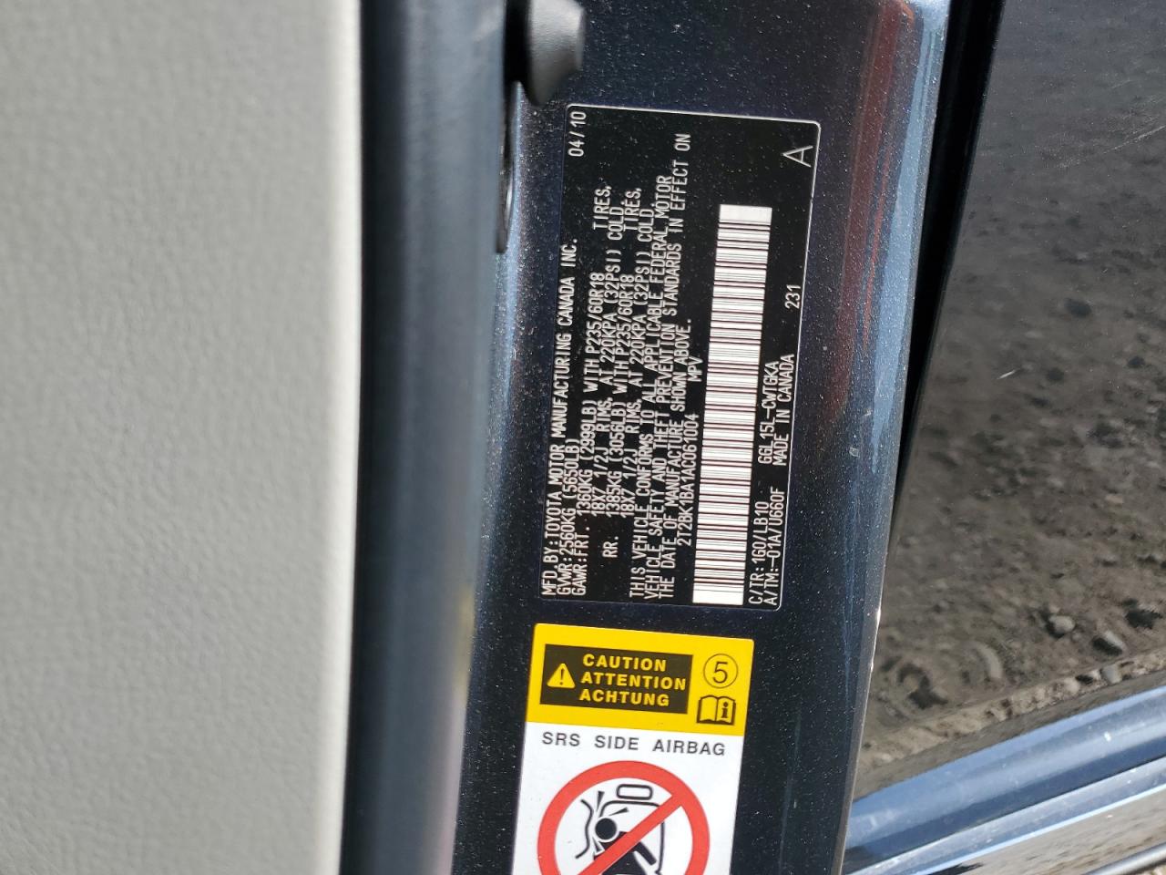 2T2BK1BA1AC061004 2010 Lexus Rx 350