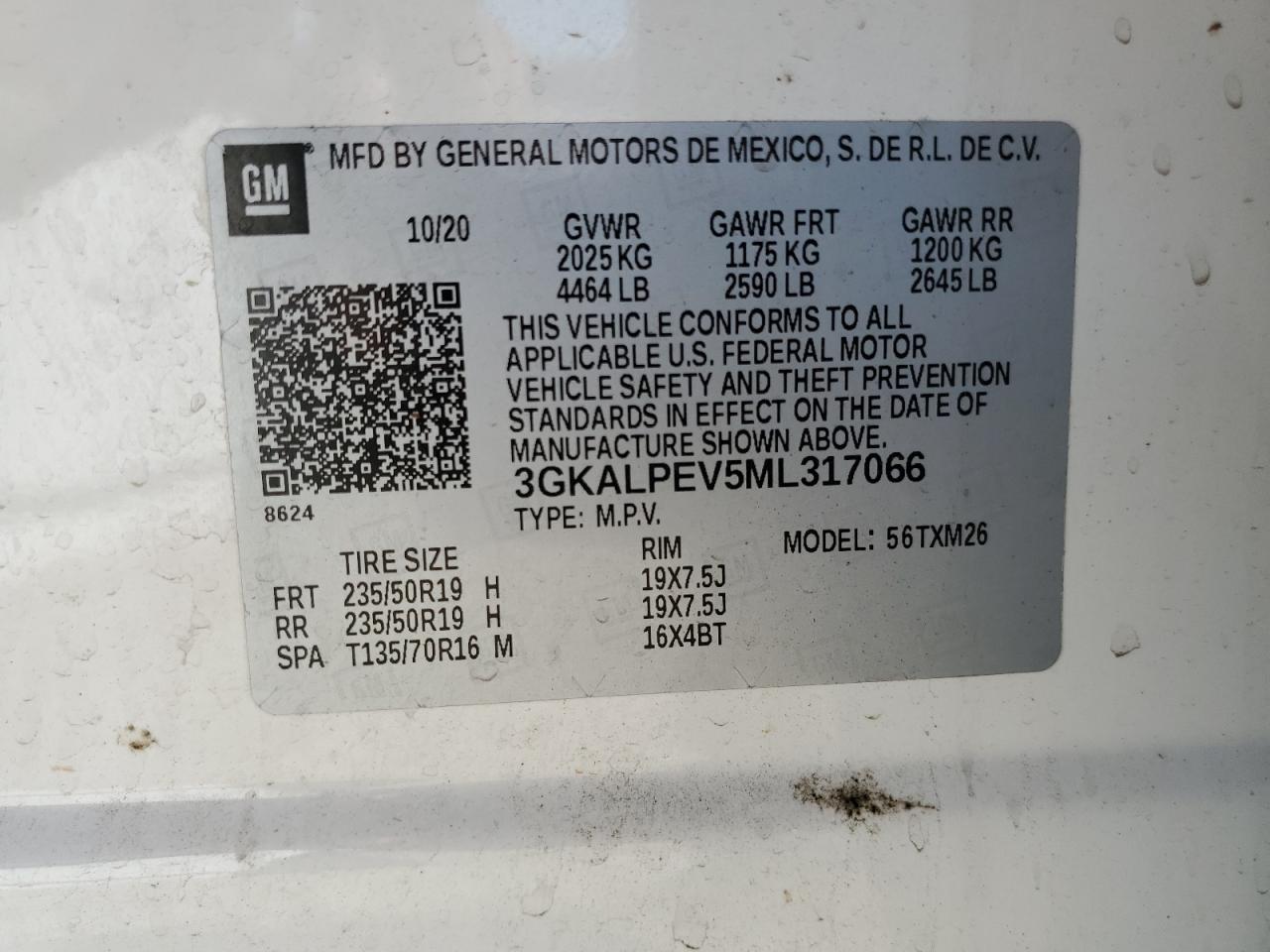 3GKALPEV5ML317066 2021 GMC Terrain Slt