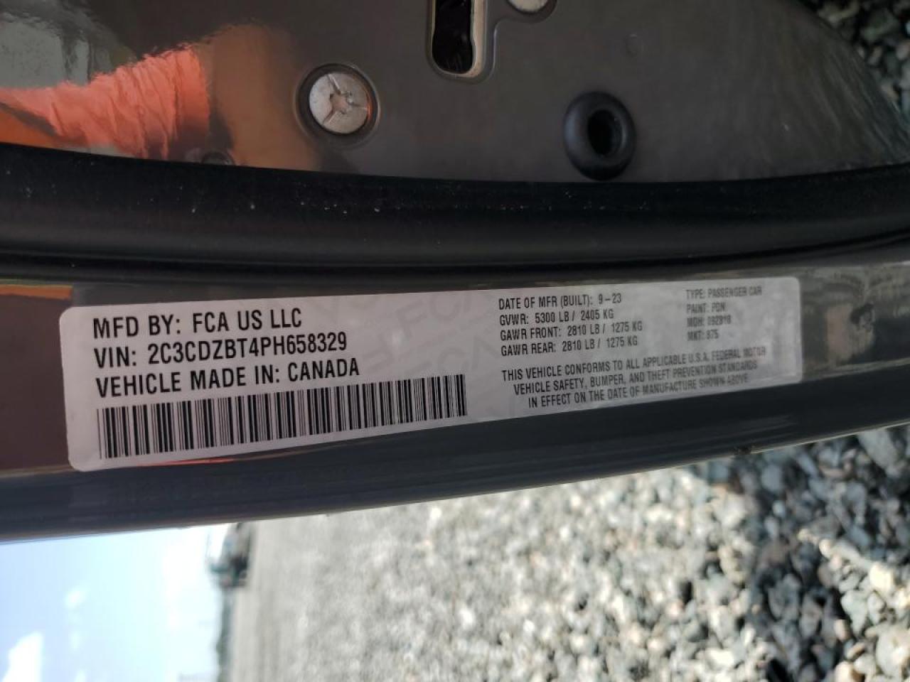 2C3CDZBT4PH658329 2023 Dodge Challenger R/T