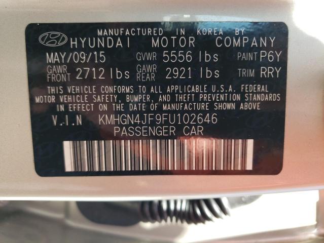 2015 Hyundai Genesis 5.0L VIN: KMHGN4JF9FU102646 Lot: 54306124