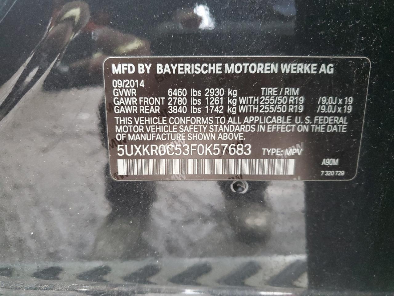 5UXKR0C53F0K57683 2015 BMW X5 xDrive35I