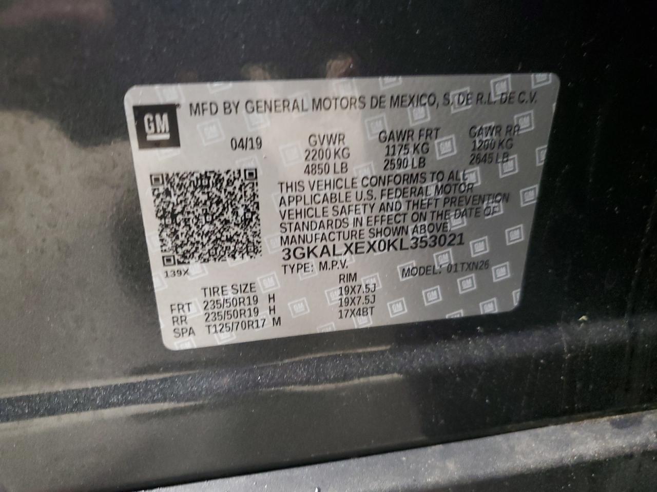 3GKALXEX0KL353021 2019 GMC Terrain Denali