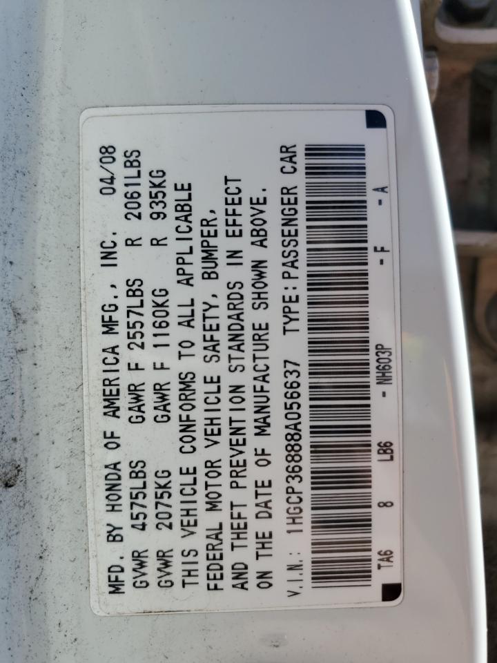 1HGCP36888A056637 2008 Honda Accord Exl