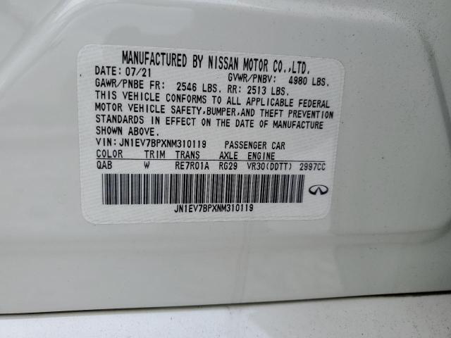 2022 Infiniti Q50 Luxe VIN: JN1EV7BPXNM310119 Lot: 56199964