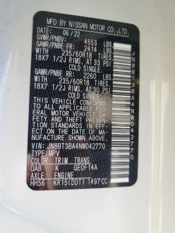 2022 NISSAN ROGUE SV - JN8BT3BA4NW042770