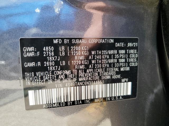 2022 Subaru Outback Limited VIN: 4S4BTANC6N3144551 Lot: 56110454