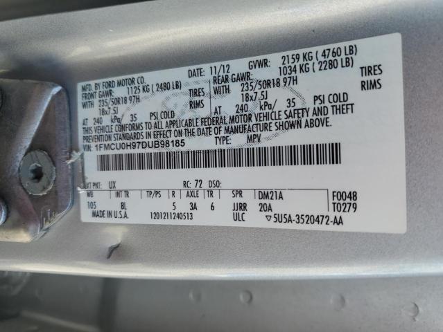 2013 Ford Escape Sel VIN: 1FMCU0H97DUB98185 Lot: 55414154