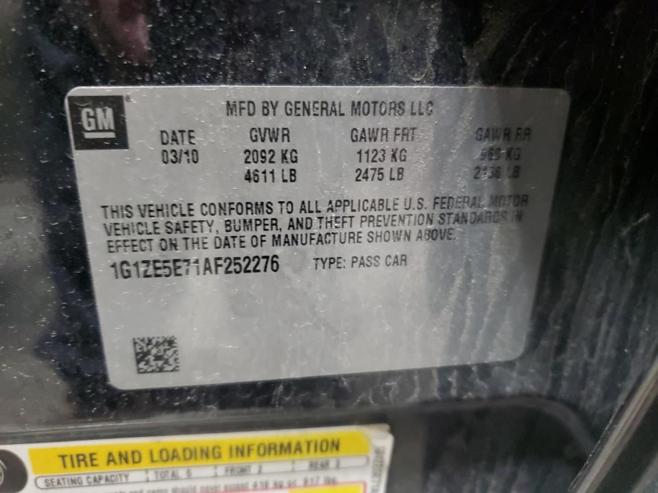 1G1ZE5E71AF252276 2010 Chevrolet Malibu Ltz