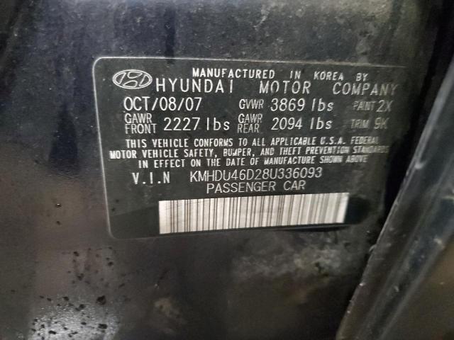 2008 Hyundai Elantra Gls VIN: KMHDU46D28U336093 Lot: 55599044