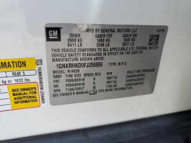 2015 CHEVROLET TRAVERSE L - 1GNKRHKD9FJ256869