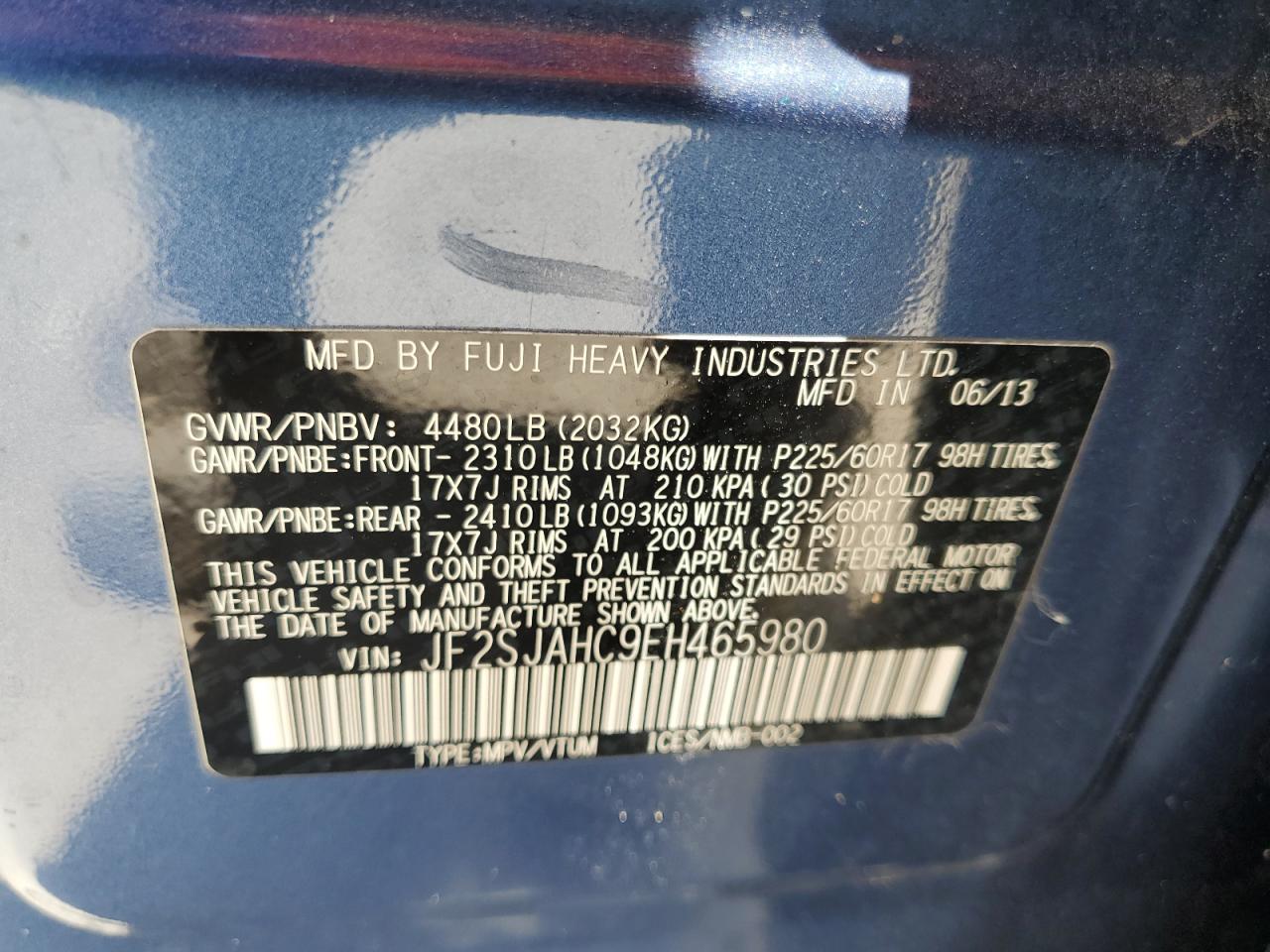 JF2SJAHC9EH465980 2014 Subaru Forester 2.5I Limited