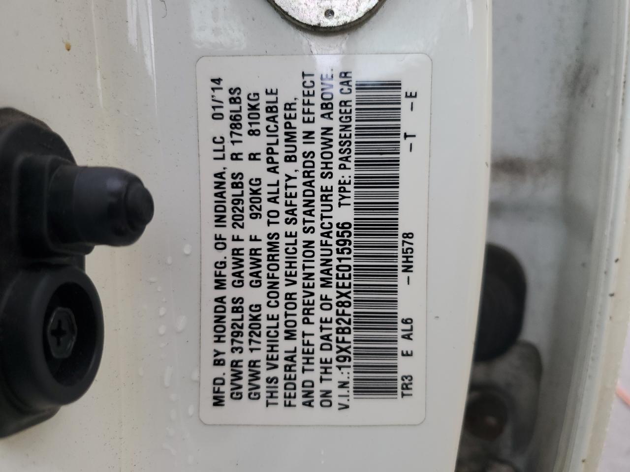 19XFB2F8XEE015956 2014 Honda Civic Ex