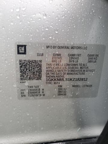 2019 GMC Acadia Slt-1 VIN: 1GKKNMLS1KZ182812 Lot: 54516764