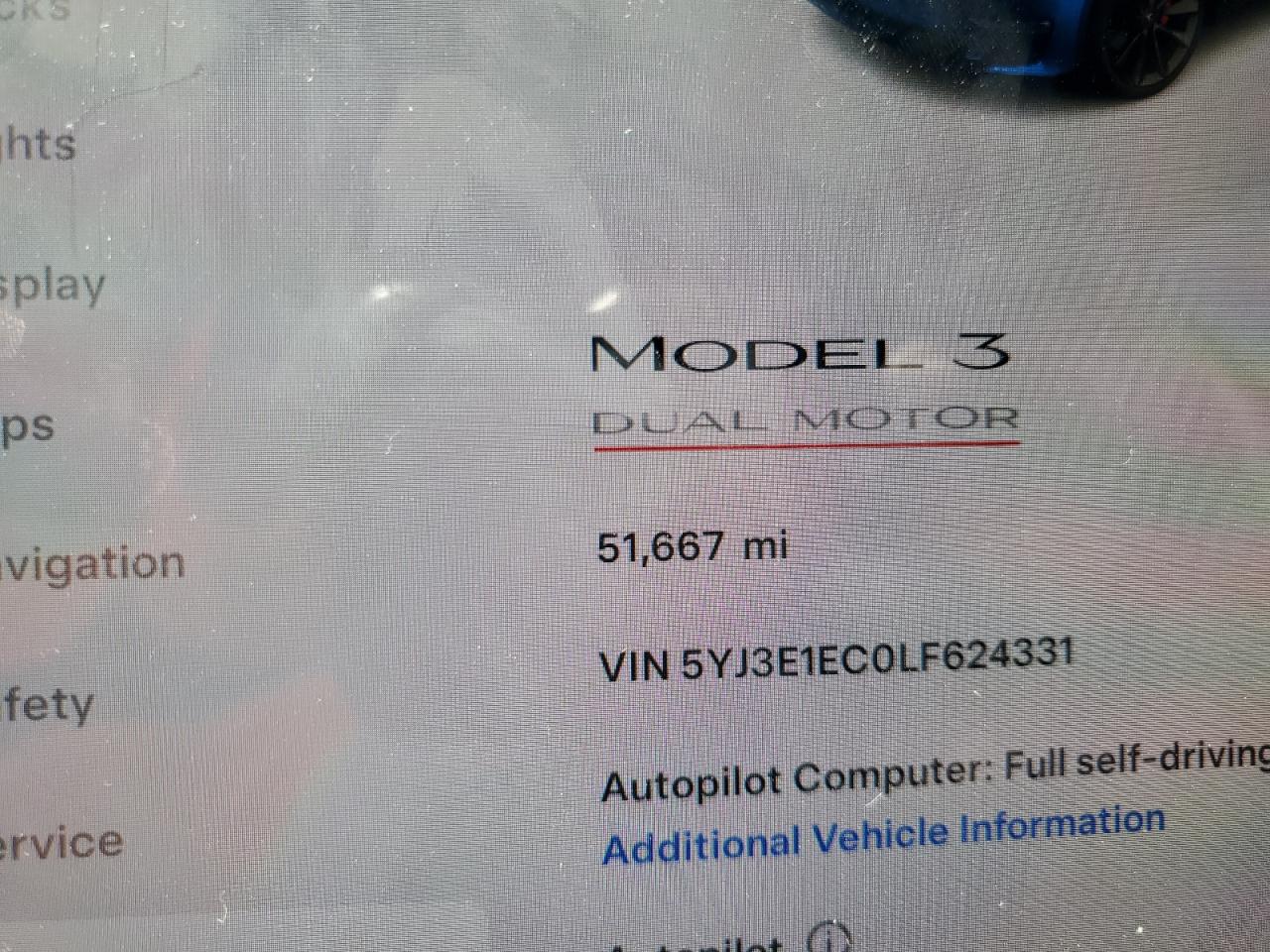 5YJ3E1EC0LF624331 2020 Tesla Model 3