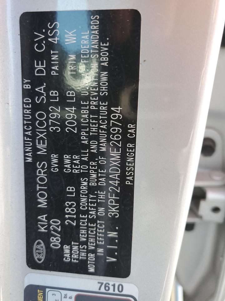 3KPF24ADXME269794 2021 Kia Forte Fe