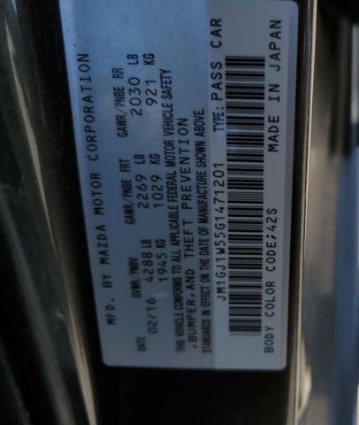 2016 Mazda 6 Grand Touring VIN: JM1GJ1W55G1471201 Lot: 54787634