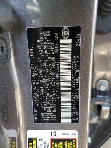 VIN 4T1C11AK4NU006542 2022 Toyota Camry, LE no.12