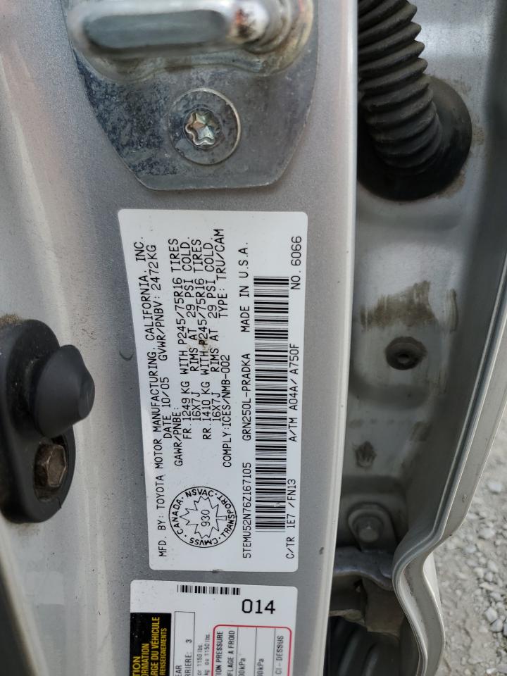 5TEMU52N76Z167105 2006 Toyota Tacoma Double Cab Long Bed