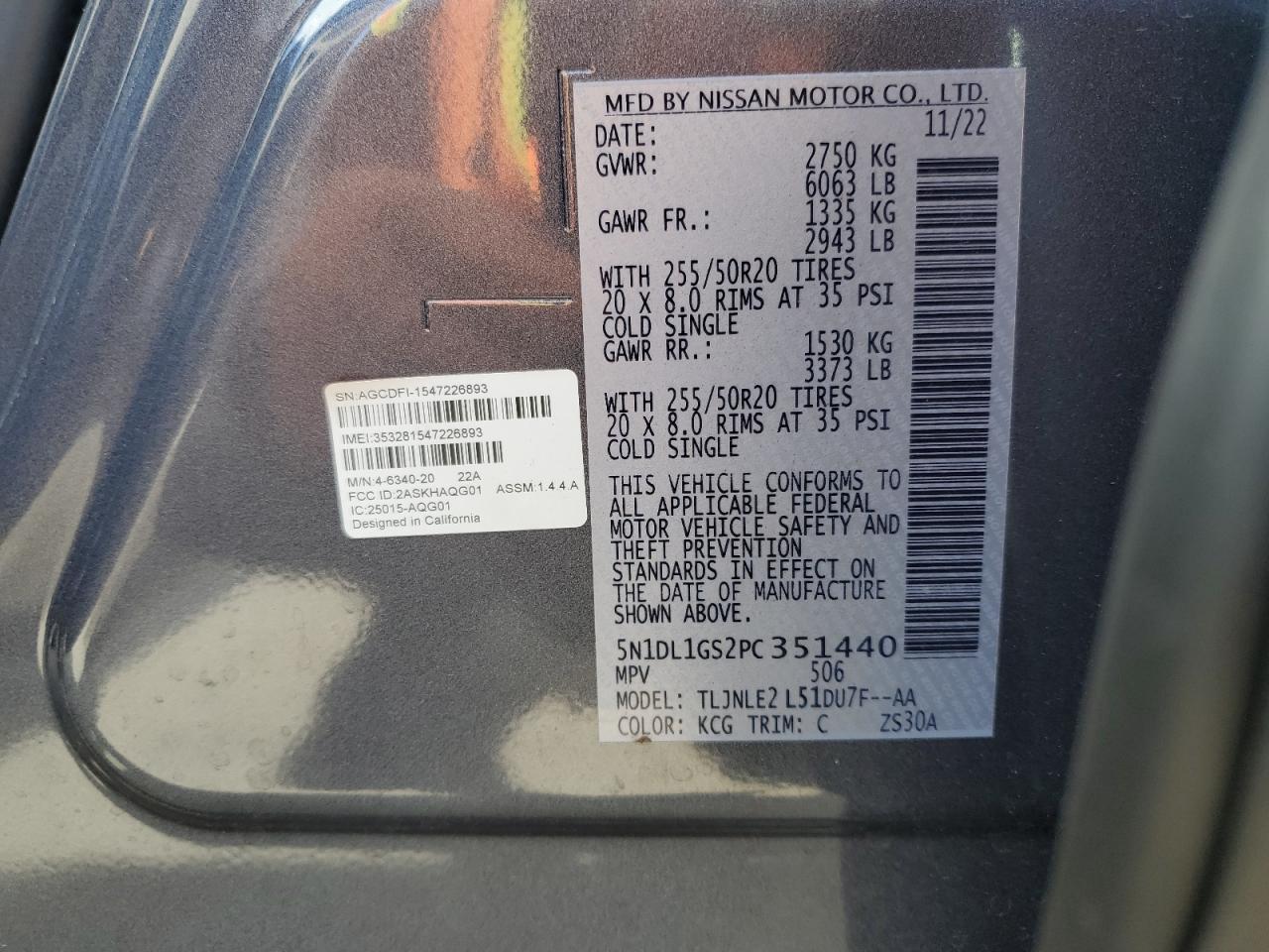 5N1DL1GS2PC351440 2023 Infiniti Qx60 Sensory