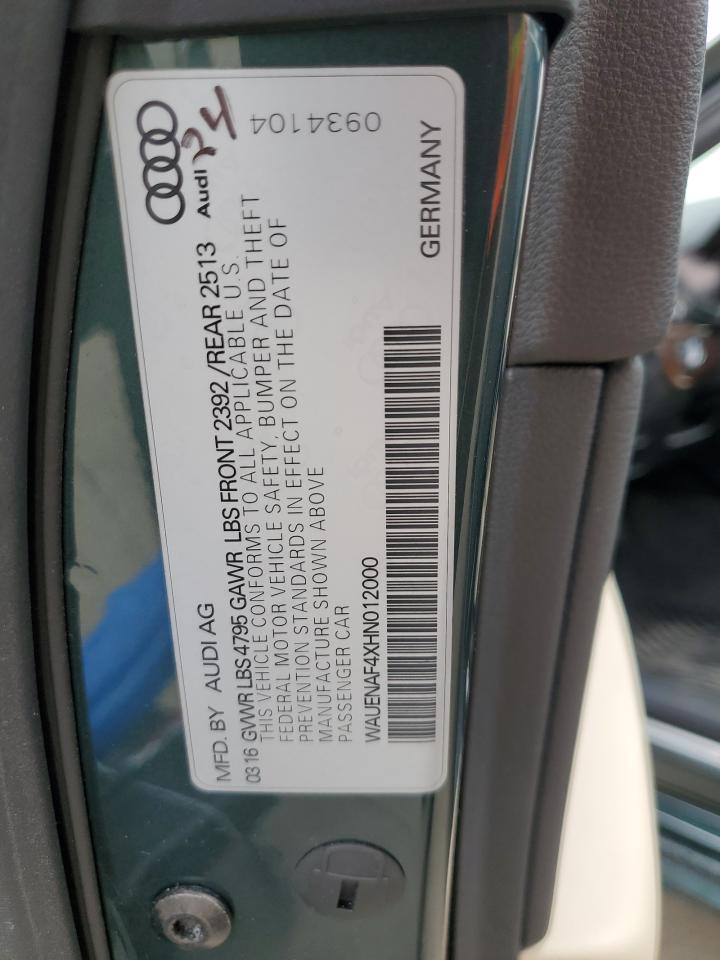 WAUENAF4XHN012000 2017 Audi A4 Premium Plus