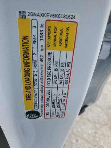 2019 Chevrolet Equinox Lt VIN: 2GNAXKEV6K6181624 Lot: 54563504